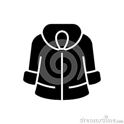 Fur coat icon, vector illustration, black sign on isolated background Vector Illustration