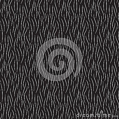 Fur texture wild animal skin black white seamless pattern Vector Illustration