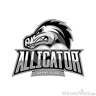 Furious alligator sport vector logo concept isolated on white background Vector Illustration
