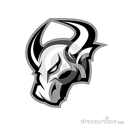 Furious bull sport vector logo concept isolated on white background Vector Illustration