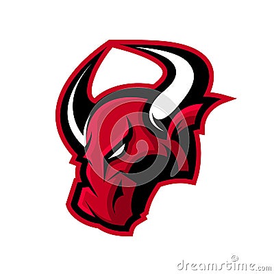 Furious bull sport vector logo concept isolated on white background. Vector Illustration
