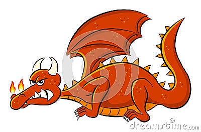 Furious cartoon dragon Vector Illustration