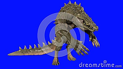 A furious crocodile humanoid he has a bloody drooling mouth. 3d rendering Stock Photo