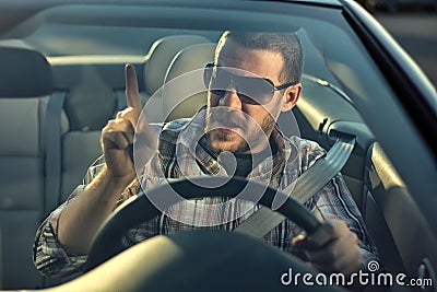 Furious Driver Stock Photo