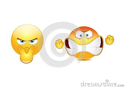 Furious and harsh emoticon Stock Photo