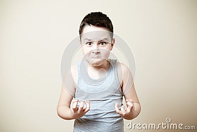 Furious kid Stock Photo