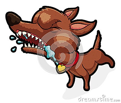 Furious and Little Mad Dog Showing its Teeth, Vector Illustration Vector Illustration