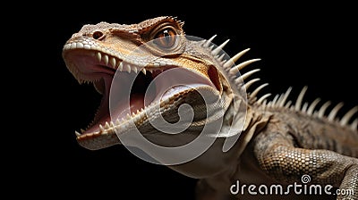 Furious Lizard in High-Resolution Image. Capturing Intense Emotions Stock Photo