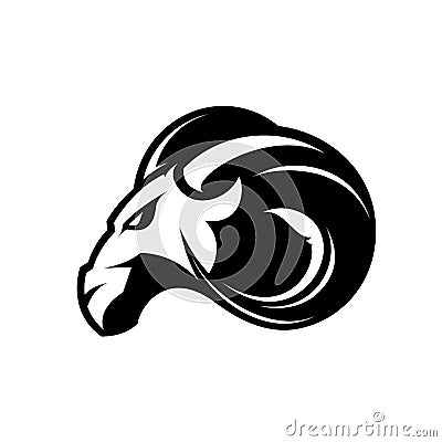 Furious ram sport club vector logo concept isolated on white background. Vector Illustration