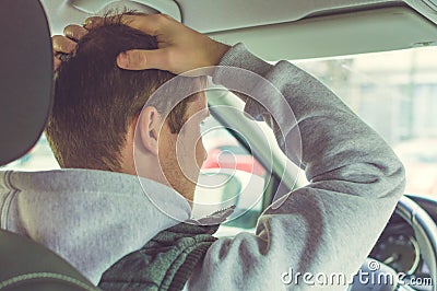 Furious and reckless driver. Danger driving concept Stock Photo