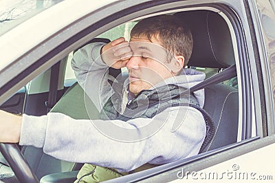 Furious and reckless driver. Danger driving concept Stock Photo