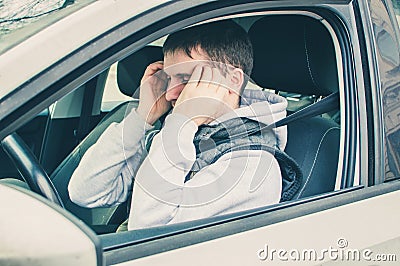 Furious and reckless driver. Danger driving concept Stock Photo