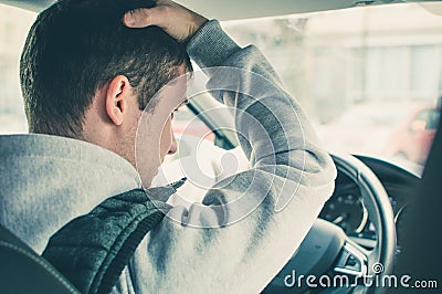 Furious and reckless driver. Danger driving concept Stock Photo