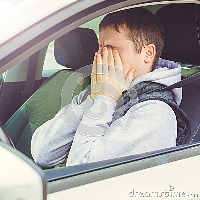 Furious and reckless driver. Danger driving concept. square Stock Photo