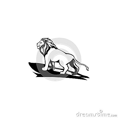 Animal profile lion black and white vector design Vector Illustration