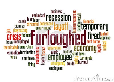 Furloughed word cloud concept 2 Stock Photo