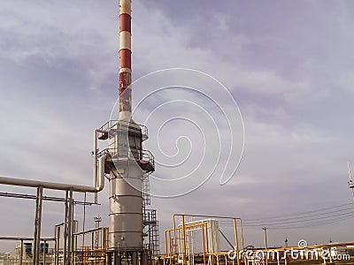 Furnace for heating oil at the refinery Stock Photo