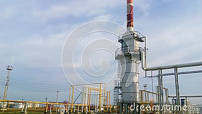 Furnace for heating oil at the refinery Stock Photo