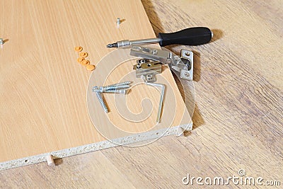 Furniture assembling kit Stock Photo