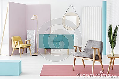 Furniture composition and color scheme Stock Photo