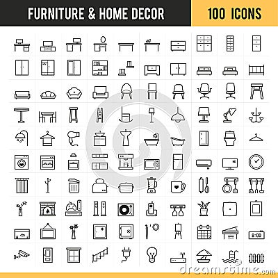 Furniture and home decor icon. Vector illustration. Vector Illustration