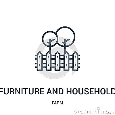 furniture and household icon vector from farm collection. Thin line furniture and household outline icon vector illustration. Vector Illustration