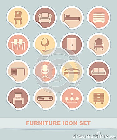 Furniture icon set Vector Illustration