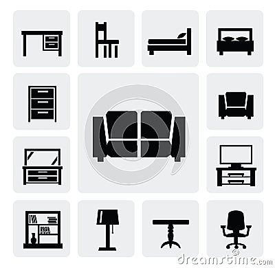 Furniture icon set Vector Illustration