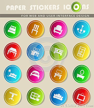 furniture icon set Stock Photo