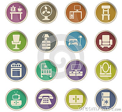 furniture icon set Stock Photo