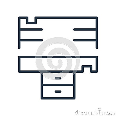 Furniture icon vector isolated on white background, Furniture sign , line symbol or linear element design in outline style Vector Illustration