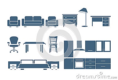 Furniture icons Vector Illustration