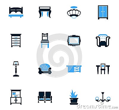 Furniture icons set Stock Photo