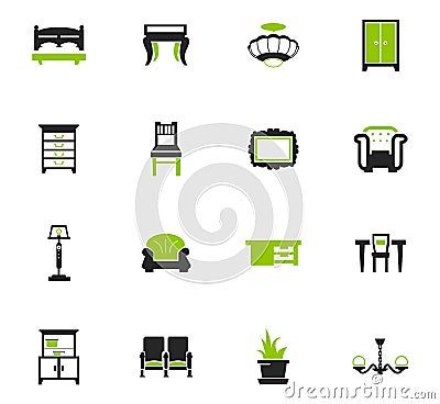 Furniture icons set Stock Photo