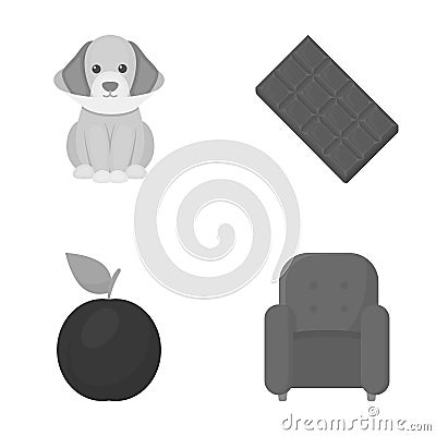 Furniture, leisure, business and other web icon in monochrome style. vitamins, armchairs, soft, icons in set collection. Vector Illustration