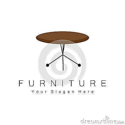 Furniture Logo Design, Home Furniture Illustration Table Icons, Chairs, Cupboards, Lamps Vector Illustration