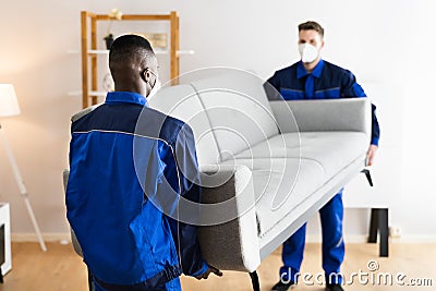 Furniture Movers Relocating House Stock Photo