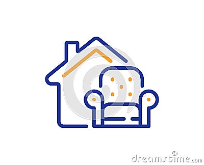 Furniture moving line icon. Home armchair sign. Vector Vector Illustration