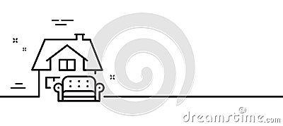 Furniture moving line icon. Home sofa sign. Vector Vector Illustration