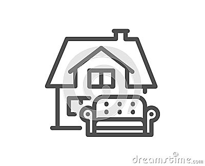 Furniture moving line icon. Home sofa sign. Vector Vector Illustration