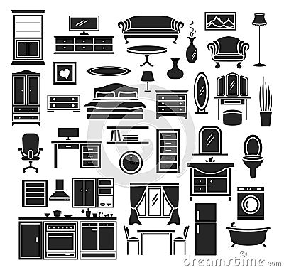 Furniture Set Vector Illustration