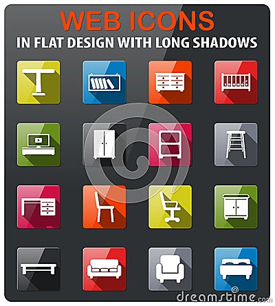 Furniture simply icons Stock Photo