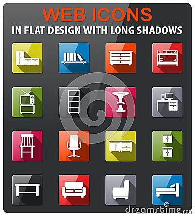 Furniture simply icons Stock Photo