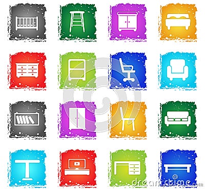 Furniture simply icons Vector Illustration