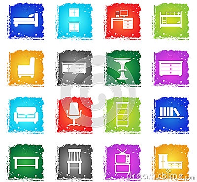 Furniture simply icons Vector Illustration