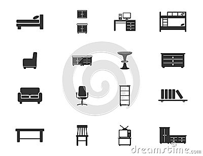 Furniture simply icons Vector Illustration