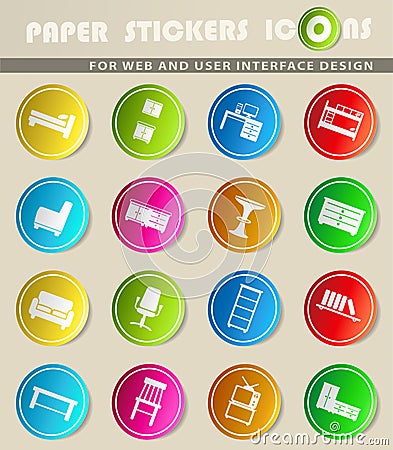 Furniture simply icons Vector Illustration