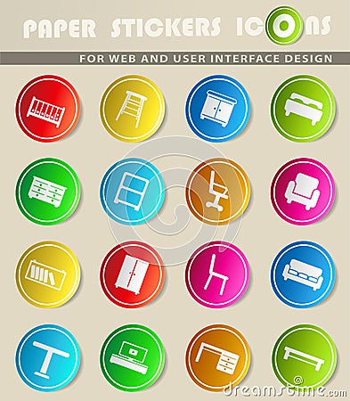 Furniture simply icons Vector Illustration