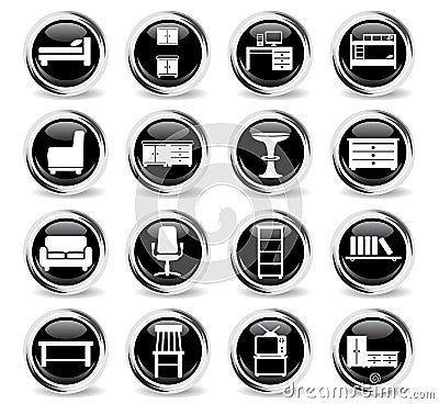 Furniture simply icons Stock Photo