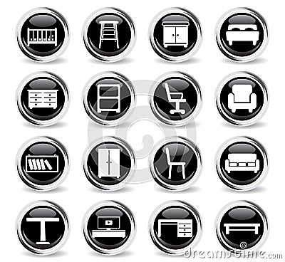 Furniture simply icons Stock Photo